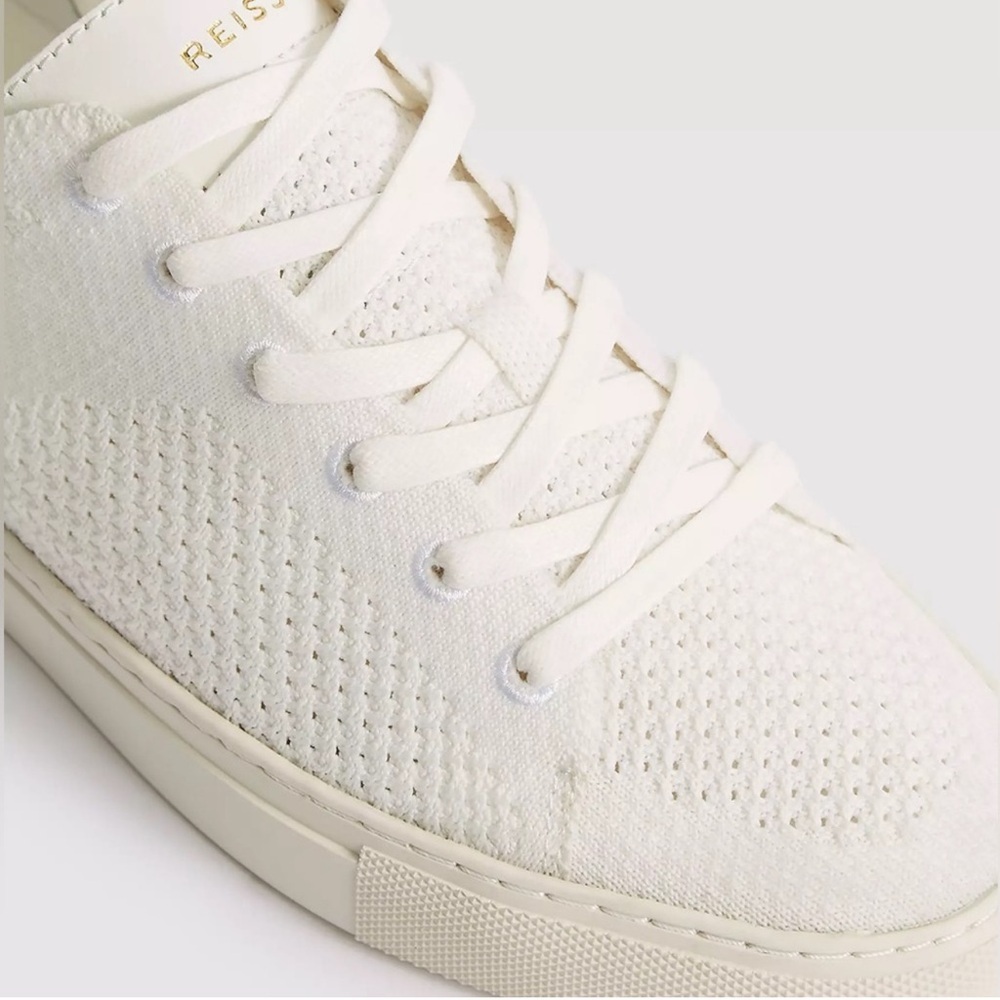 Reiss NEW Brackley Knit Off White Sneakers Size 6 - Picture 3 of 9